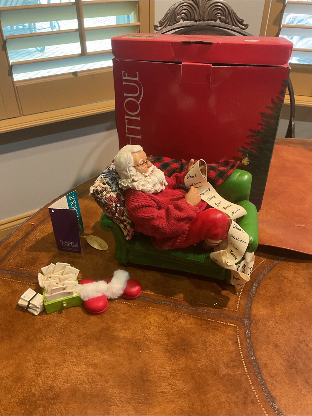 Possible Dreams “Working Late” Santa figurine